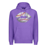 Purple baseball lips Premium Hoodie - AdoDesignShop