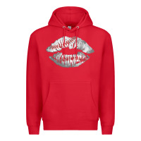 Red baseball lips Premium Hoodie - AdoDesignShop