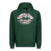 Sports Green baseball lips Premium Hoodie - AdoDesignShop