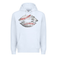 White baseball lips Premium Hoodie - AdoDesignShop