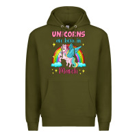 Army Green unicorns are born in march Premium Hoodie - Jasminsmagicworld