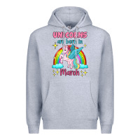 Heather Grey unicorns are born in march Premium Hoodie - Jasminsmagicworld