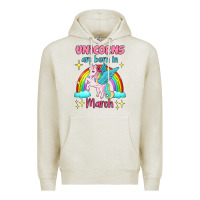 Oatmeal Heather unicorns are born in march Premium Hoodie - Jasminsmagicworld