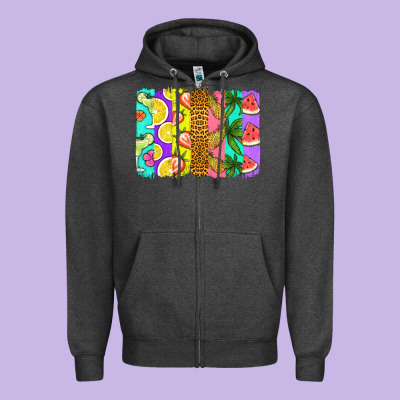Summer Brushstroke Zipper Hoodie Designed By Jasminsmagicworld