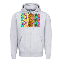 Heather Grey summer brushstroke Zipper Hoodie - Jasminsmagicworld