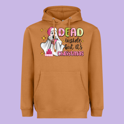 Dead Inside But It's Christmas Heavyweight Hoodie Designed By Maliassmallbusiness