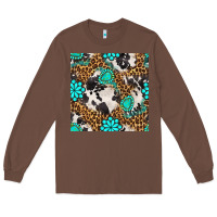 Chestnut western turquoise seamless pattern Long Sleeve Tee - BundleAndBundleShop