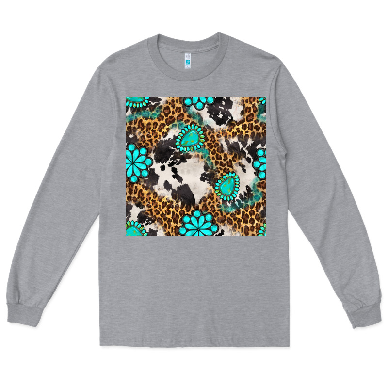 Western Turquoise Seamless Pattern Long Sleeve Tee by BundleAndBundleShop | Teevron