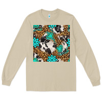 Mushroom western turquoise seamless pattern Long Sleeve Tee - BundleAndBundleShop