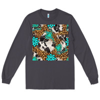 Smoke western turquoise seamless pattern Long Sleeve Tee - BundleAndBundleShop