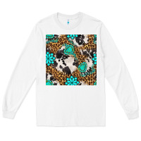 White western turquoise seamless pattern Long Sleeve Tee - BundleAndBundleShop