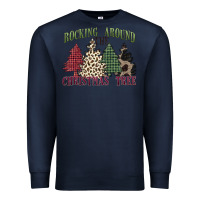 Navy rocking around the christmas tree Premium Sweatshirt - MaliasSmallBusiness