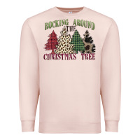 Pale Pink rocking around the christmas tree Premium Sweatshirt - MaliasSmallBusiness