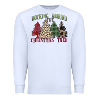 White rocking around the christmas tree Premium Sweatshirt - MaliasSmallBusiness