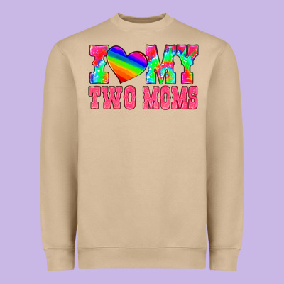 I Love My Two Moms Heavyweight Sweatshirt Designed By Hra Design Shop