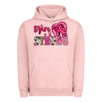 Pigment Salmon brave and strong Urban Hoodie - NancyCooperArtShop