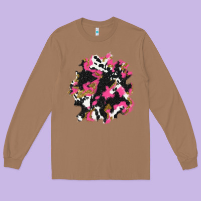 Valentine's Day Cow Patches Long Sleeve Tee Designed By Adodesignshop
