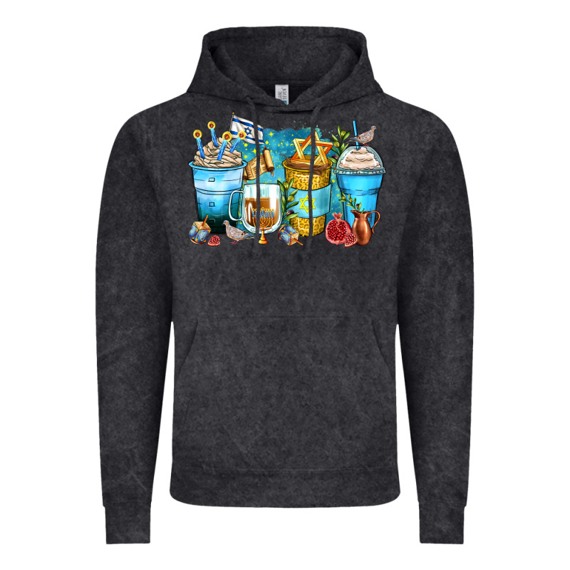 Hanukkah Coffee Cups Vintage Hoodie by Zillion Design Studio | Teevron