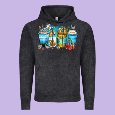Hanukkah Coffee Cups Vintage Hoodie Designed By Zillion Design Studio