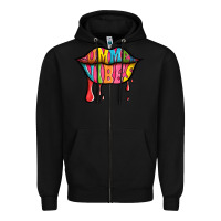 Black summer vibes lips Zipper Hoodie - Jasminsmagicworld