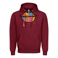 Burgundy summer vibes lips Zipper Hoodie - Jasminsmagicworld