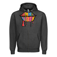 Charcoal Heather summer vibes lips Zipper Hoodie - Jasminsmagicworld