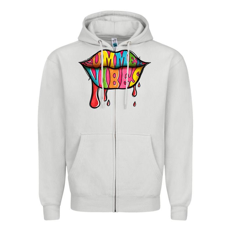 Summer Vibes Lips Zipper Hoodie by Jasminsmagicworld | Teevron