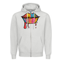 Dove Grey summer vibes lips Zipper Hoodie - Jasminsmagicworld