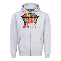 Heather Grey summer vibes lips Zipper Hoodie - Jasminsmagicworld