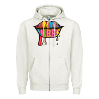 Oatmeal Heather summer vibes lips Zipper Hoodie - Jasminsmagicworld