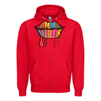 Red summer vibes lips Zipper Hoodie - Jasminsmagicworld