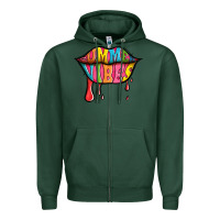 Sports Green summer vibes lips Zipper Hoodie - Jasminsmagicworld