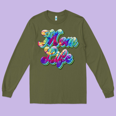 Mom Life Long Sleeve Tee Designed By Jahusdesignshop