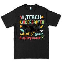 Black i teach kindergarten whats your superpower Premium Tee - MaliasSmallBusiness
