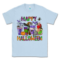 Dusty Blue happy halloween coffee cups Classic Tee - AdoDesignShop