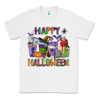 White happy halloween coffee cups Classic Tee - AdoDesignShop