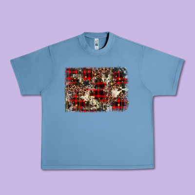 Christmas Leopard Cowhide Background Urban Heavy Tee Designed By Barkaloodesign