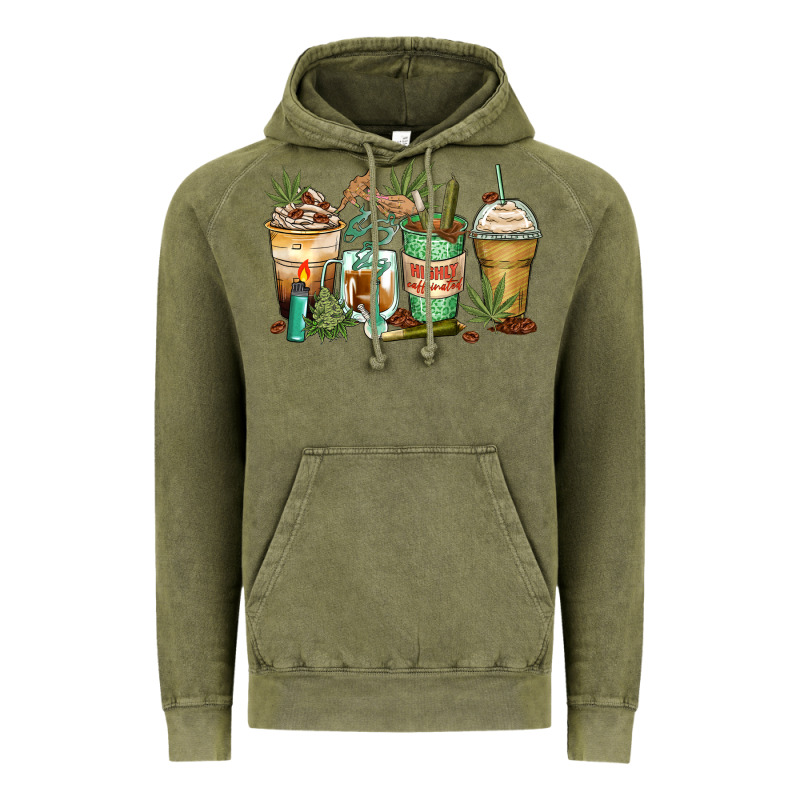 Highly Caffeinated Coffee Cups Vintage Hoodie by Zillion Design Studio | Teevron