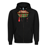 Black summer vibes watermelon lips Zipper Hoodie - Jasminsmagicworld