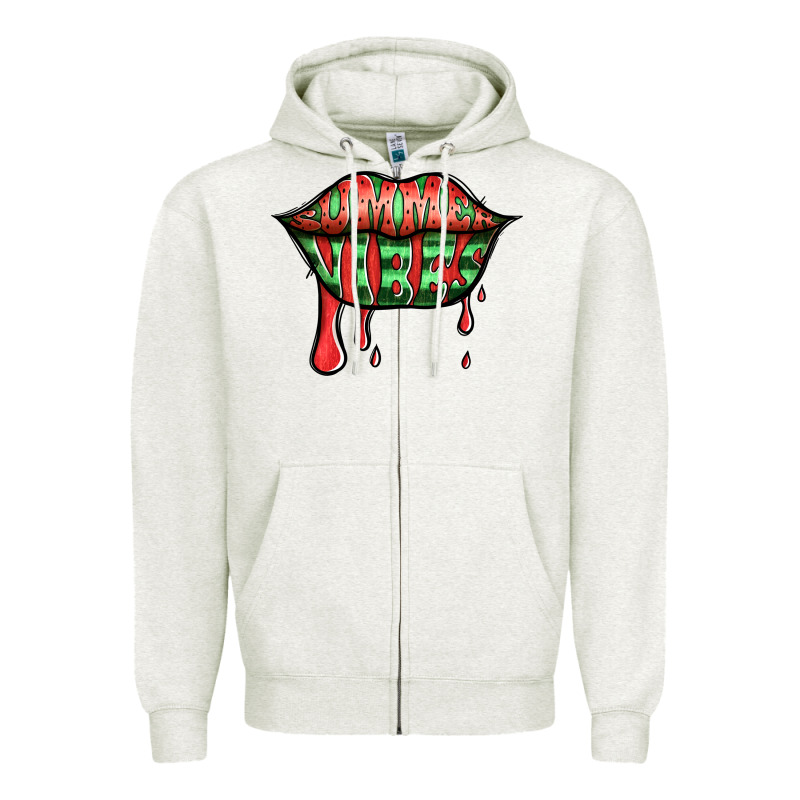 Summer Vibes Watermelon Lips Zipper Hoodie by Jasminsmagicworld | Teevron