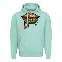 Seafoam summer vibes watermelon lips Zipper Hoodie - Jasminsmagicworld