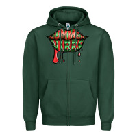 Sports Green summer vibes watermelon lips Zipper Hoodie - Jasminsmagicworld