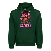 Forest Green lets beat cancer afro messy bun Urban Hoodie - texasbilliewilder