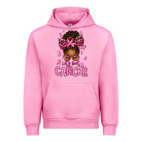 Fuchsia Pink lets beat cancer afro messy bun Urban Hoodie - texasbilliewilder