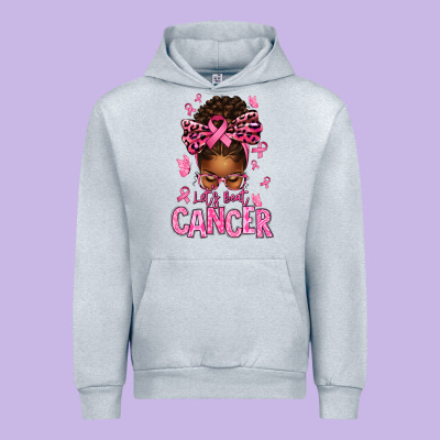 Lets Beat Cancer Afro Messy Bun Urban Hoodie Designed By Texasbilliewilder