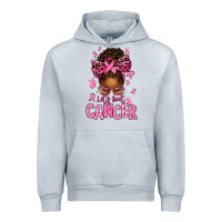Heather Grey lets beat cancer afro messy bun Urban Hoodie - texasbilliewilder