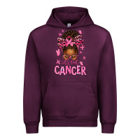 Mauve Wine lets beat cancer afro messy bun Urban Hoodie - texasbilliewilder