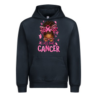 Navy lets beat cancer afro messy bun Urban Hoodie - texasbilliewilder