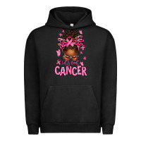 Pigment Black lets beat cancer afro messy bun Urban Hoodie - texasbilliewilder