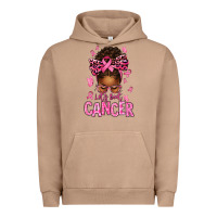 Pigment Burro lets beat cancer afro messy bun Urban Hoodie - texasbilliewilder